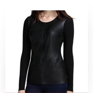 Bailey 55 Vegan Leather black long sleeve top